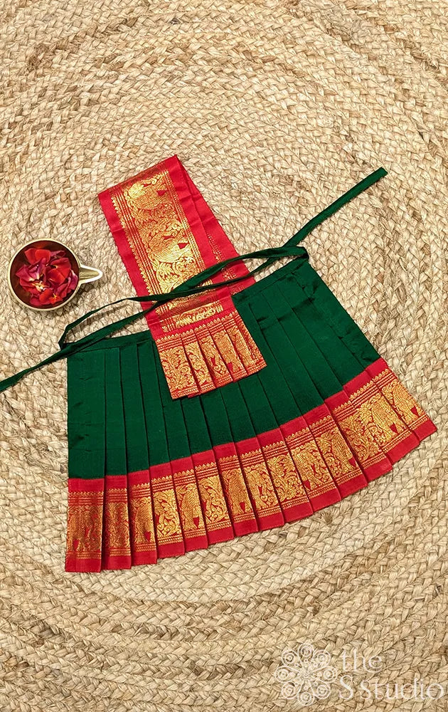 Green with red getti border 8 Inch goddess vasthram
