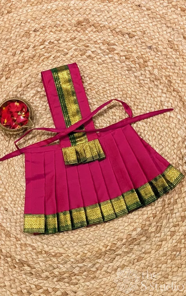 Maroon 6 Inch goddess vasthram with green border