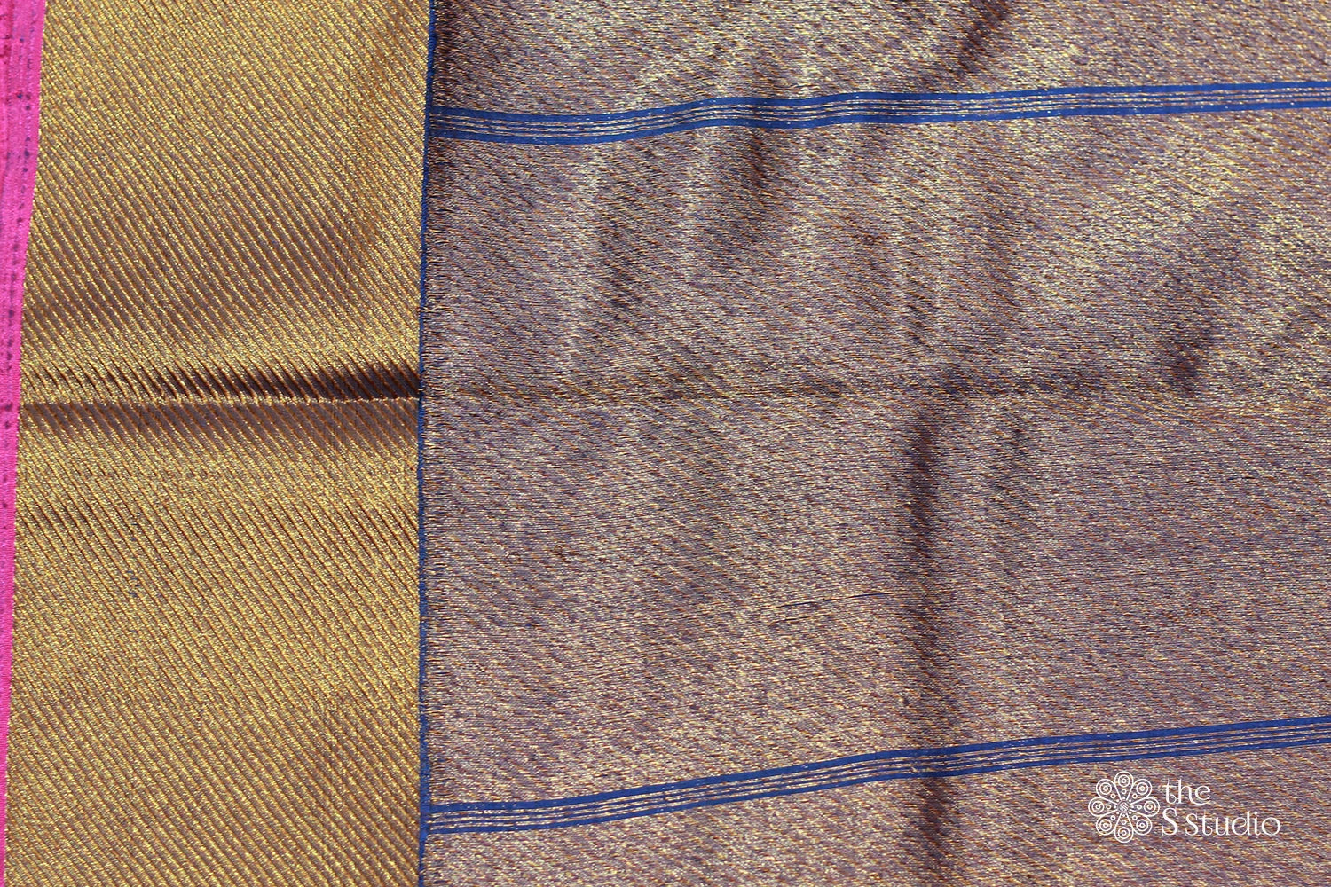 Blue banarasi silk cotton saree