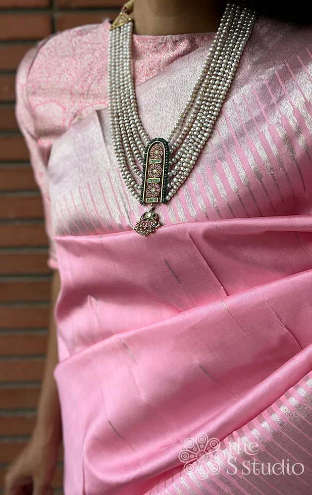 pink kanchipuram silk saree