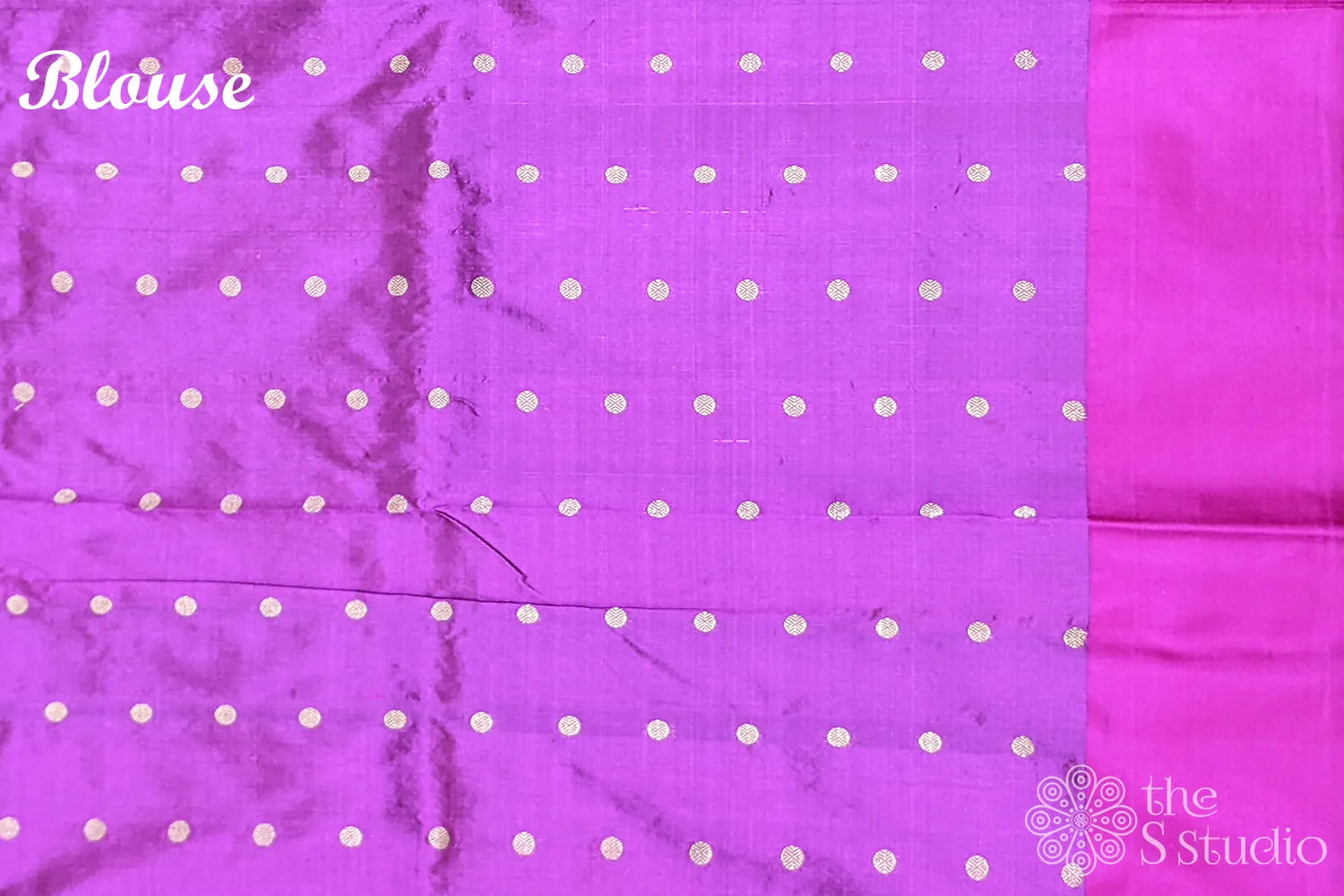 Blue banarasi silk saree with magenta border