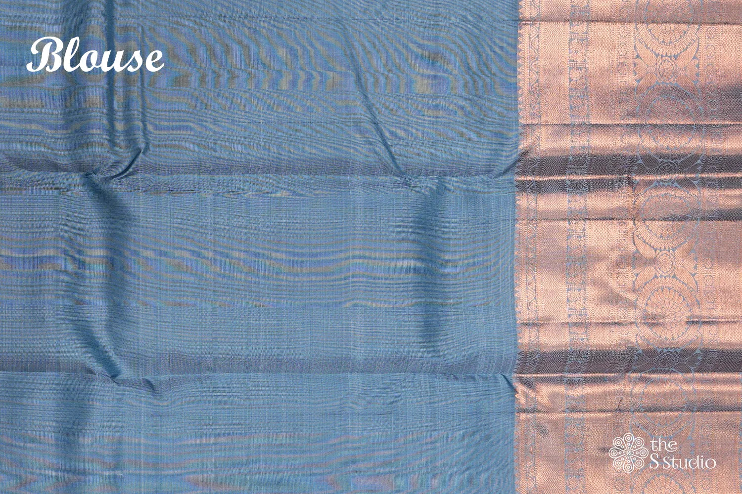 Blue Kanchi Silk Saree With Big Border