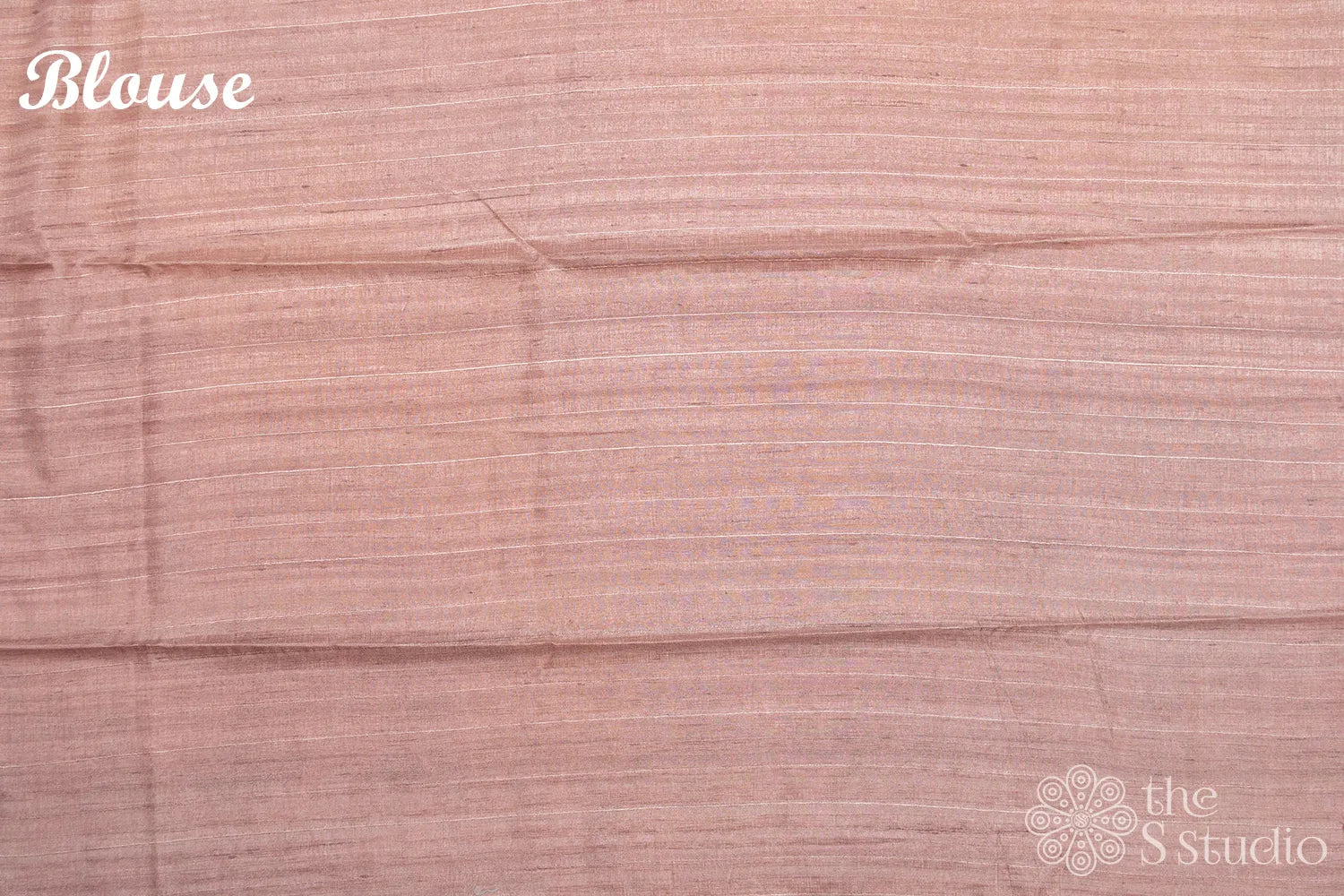 Peach semi tussar saree with embroidery