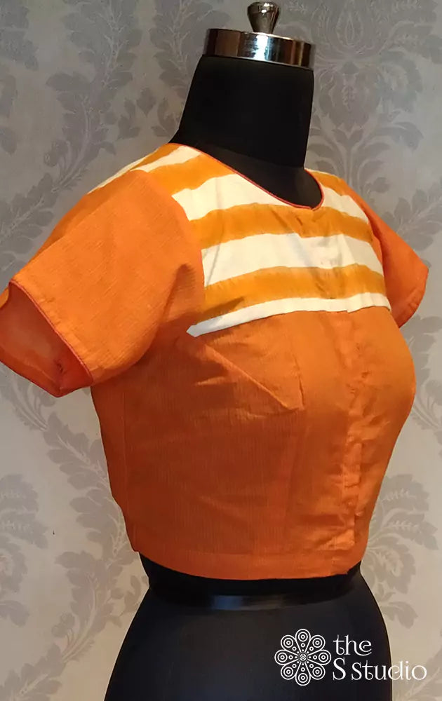 Orange cotton readymade blouse