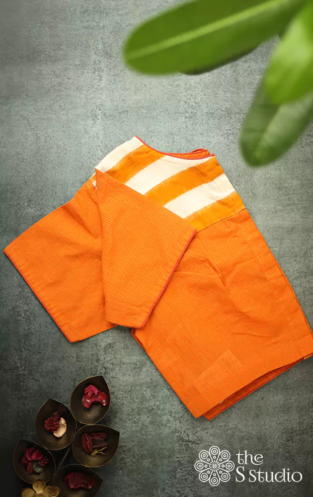 Orange cotton readymade blouse