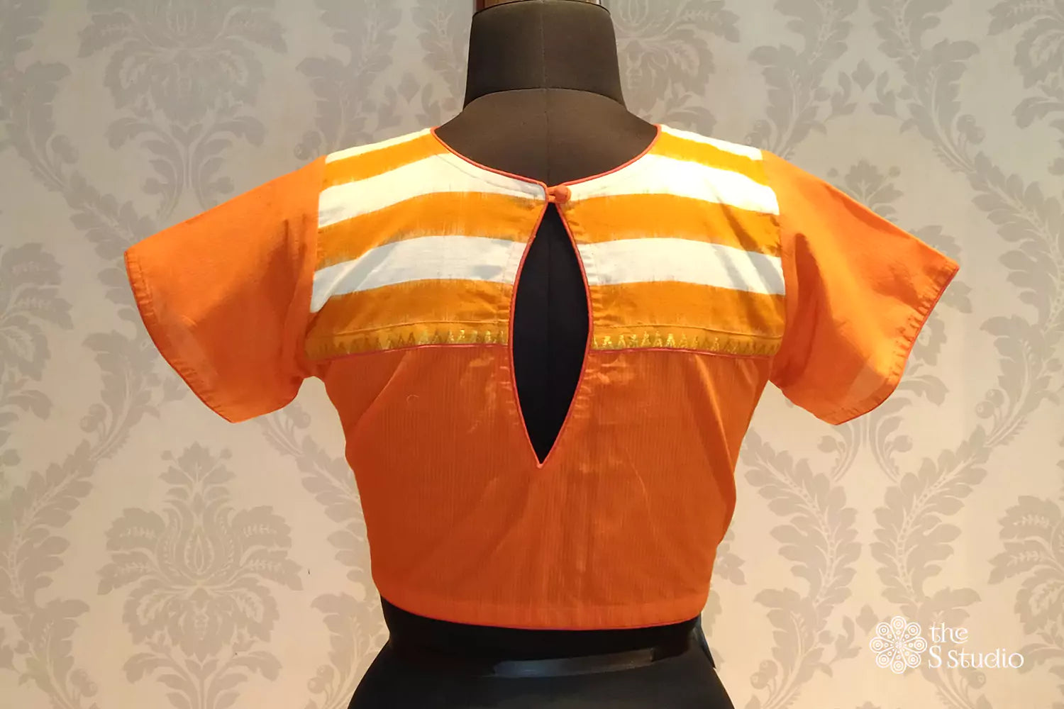 Orange cotton readymade blouse