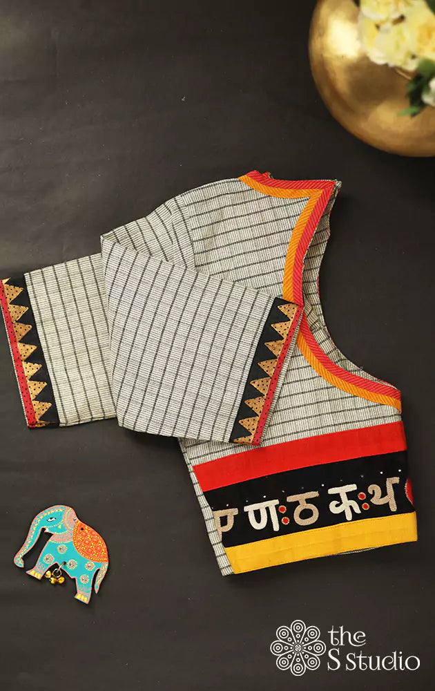 Off white checked blouse