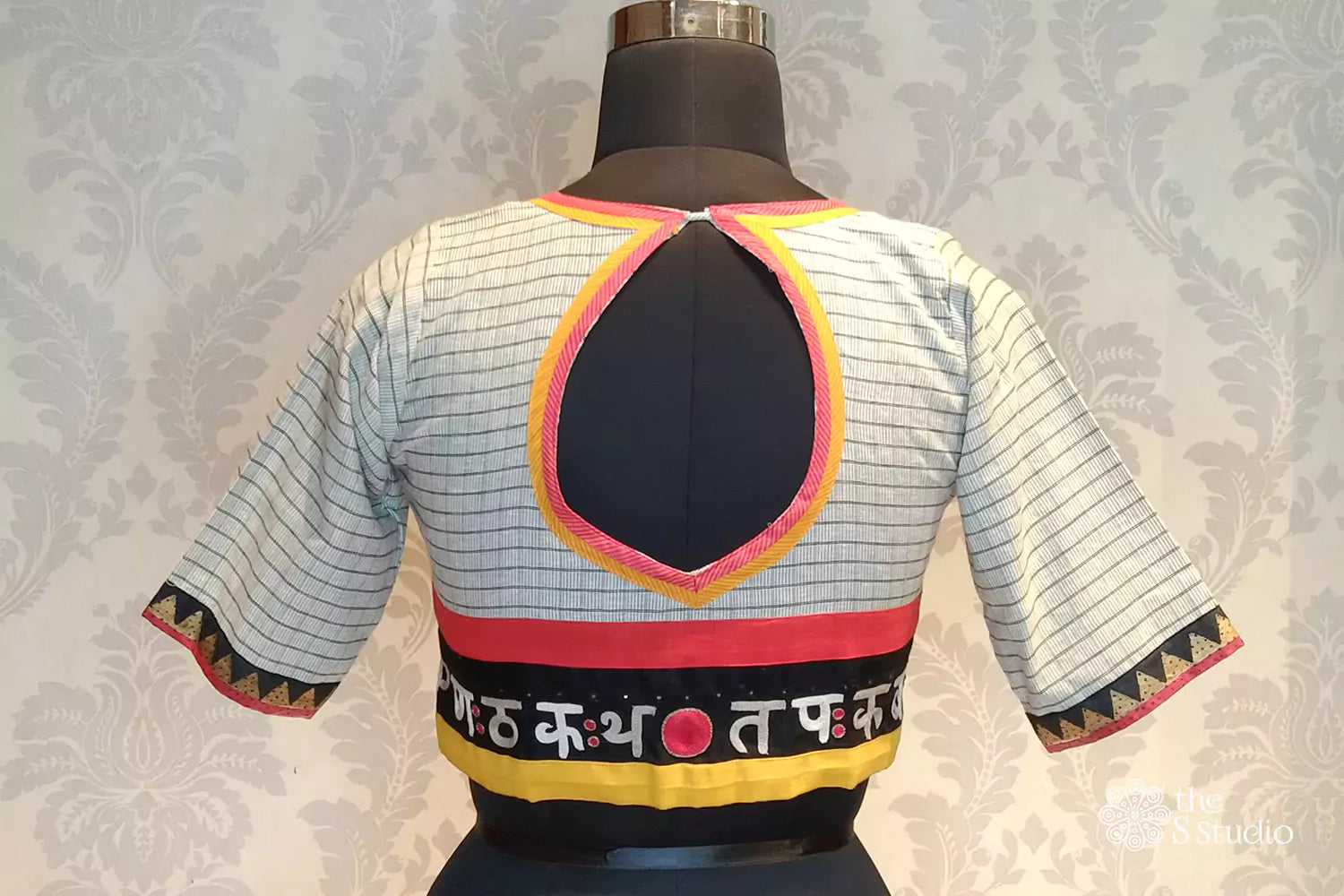 Off white checked blouse