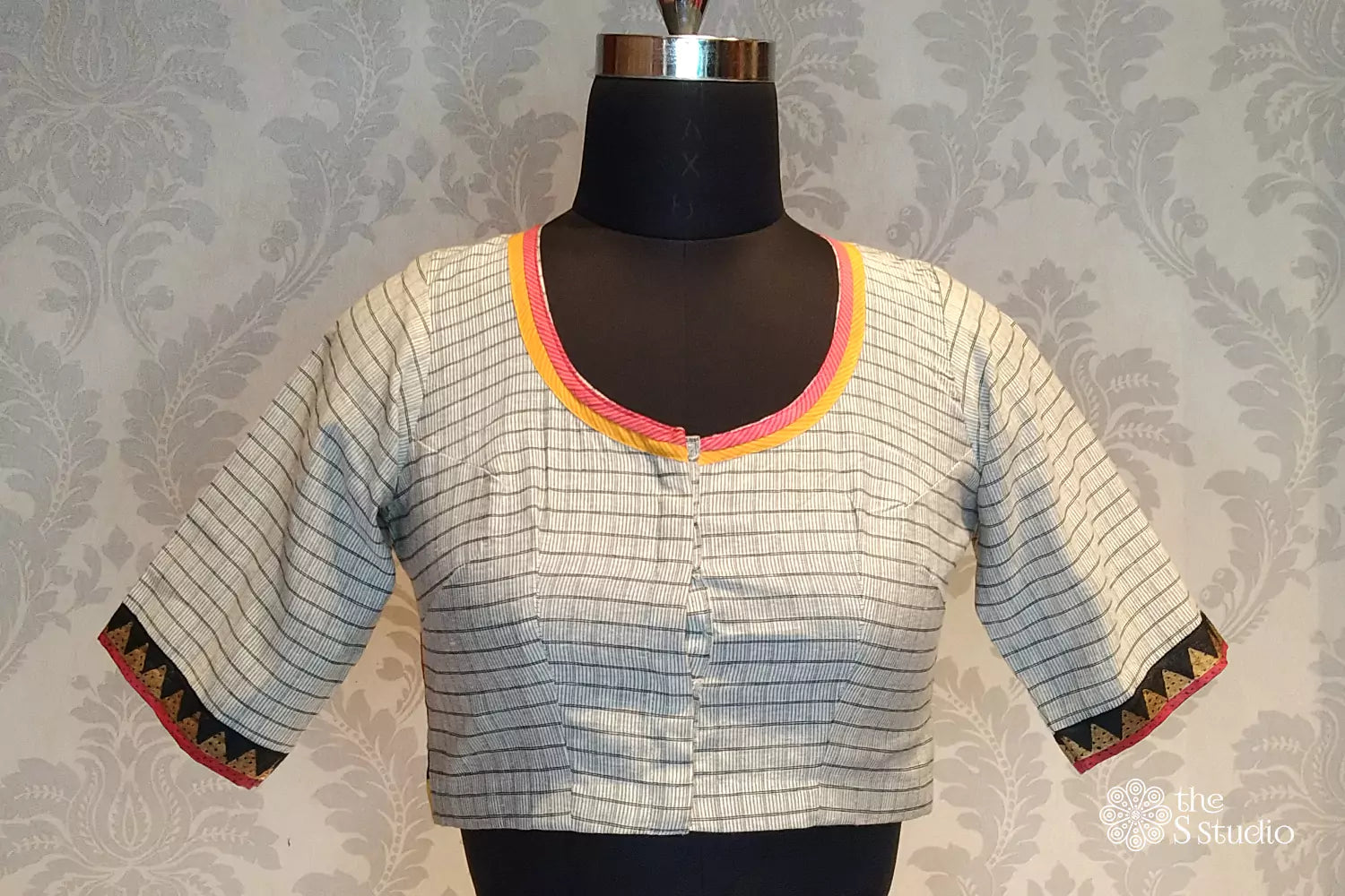 Off white checked blouse