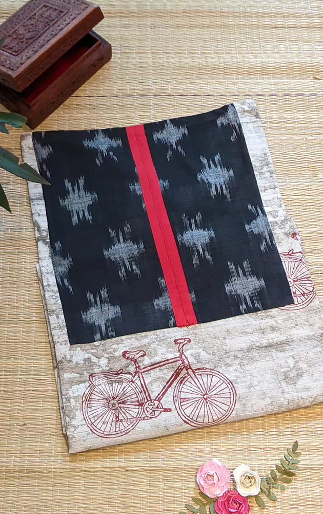 cotton semi stitched kurti with cycle prints