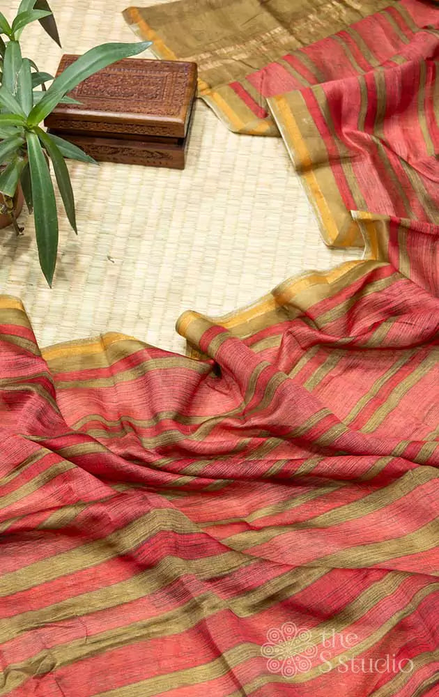 Brown floral printed maheshwari silk cotton salwar set