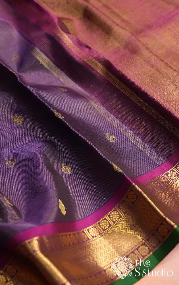 Violet vairaoosi kanchipuram silk saree