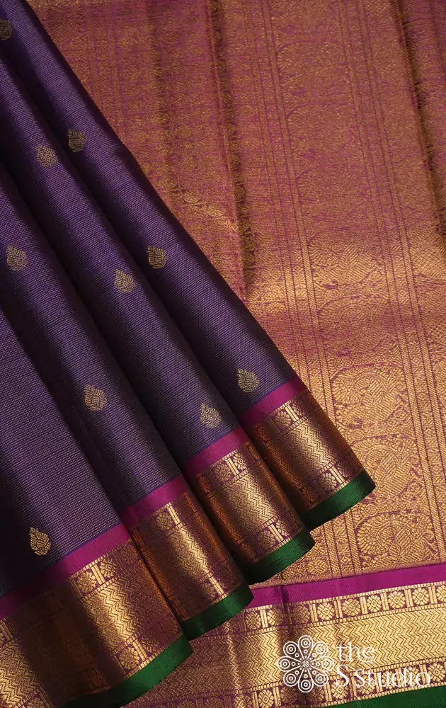 Violet vairaoosi kanchipuram silk saree