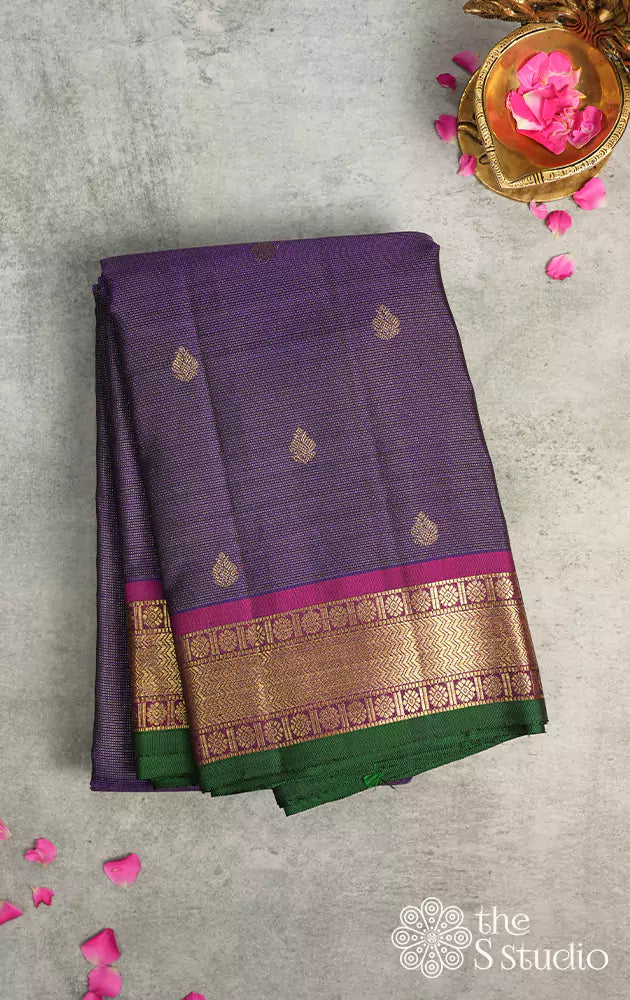 Violet vairaoosi kanchipuram silk saree