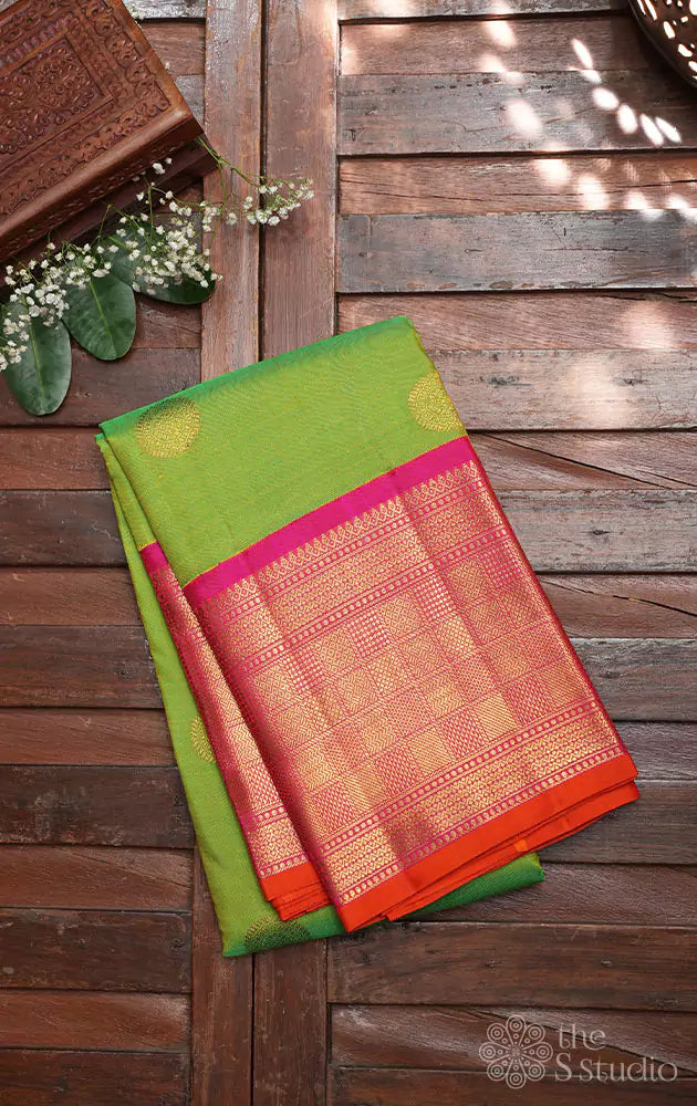 Parrot green 2025 bridal saree