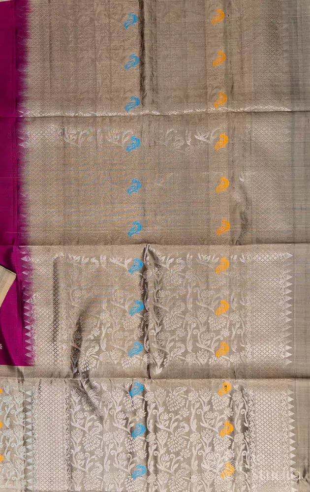 Magenta Soft silk saree with exclusive border