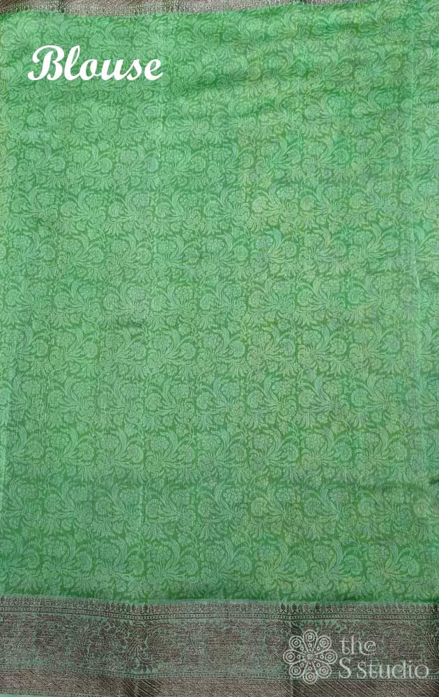 Light yellow chanderi cotton saree with antique border