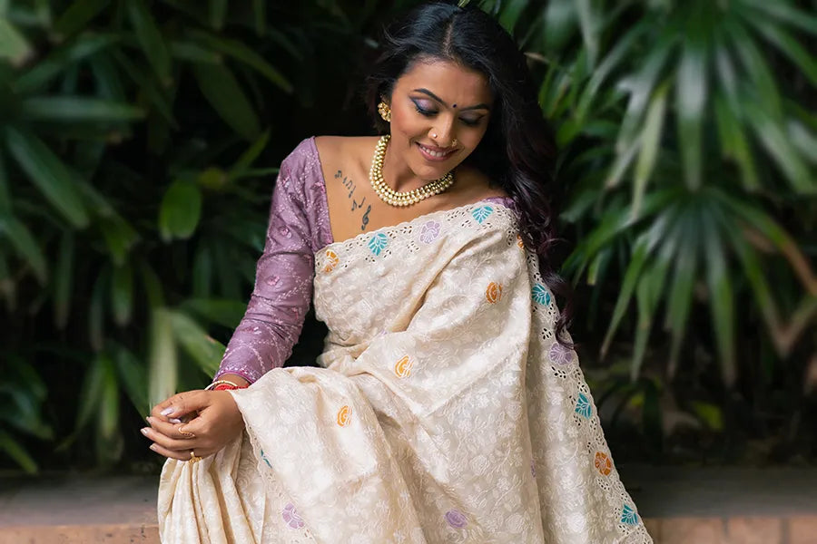 Buy Kerala Cotton Saree Hand Painted Kerala Saree Sari With Online in India  - Etsy