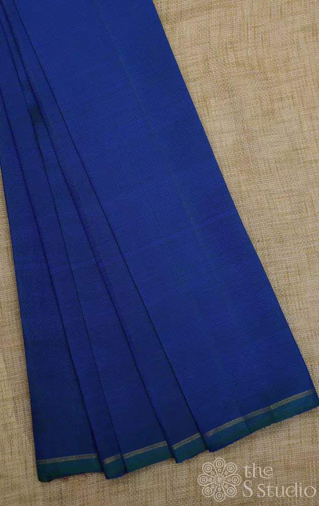 Peacock blue kanchi silk plain blouse material