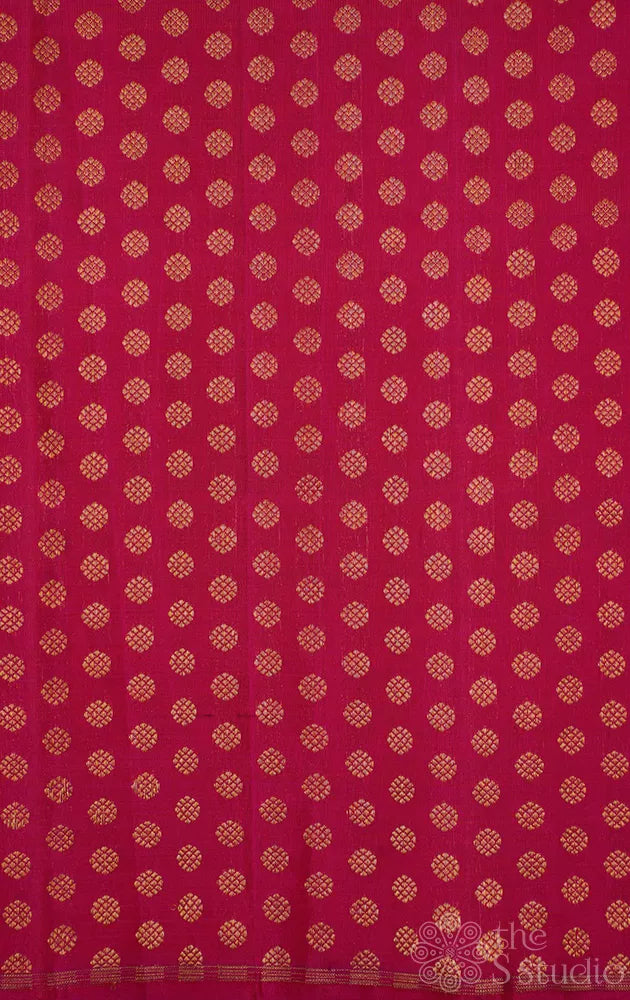 Rani pink kanchi silk blouse material with round motifs