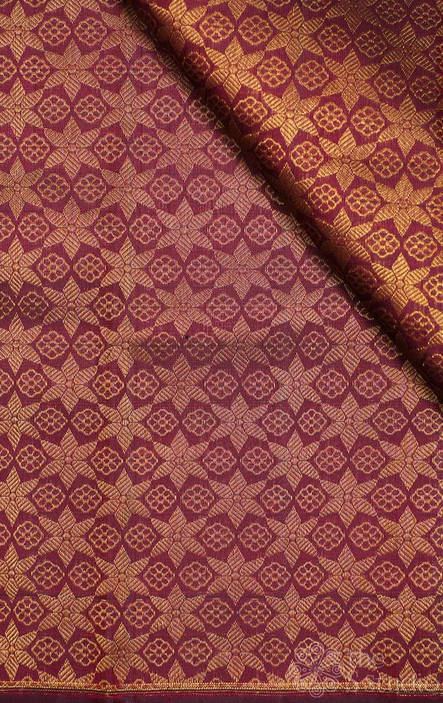 Maroon kanchi silk brocade blouse material