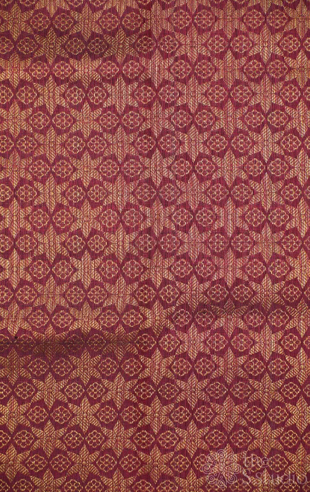 Maroon kanchi silk brocade blouse material