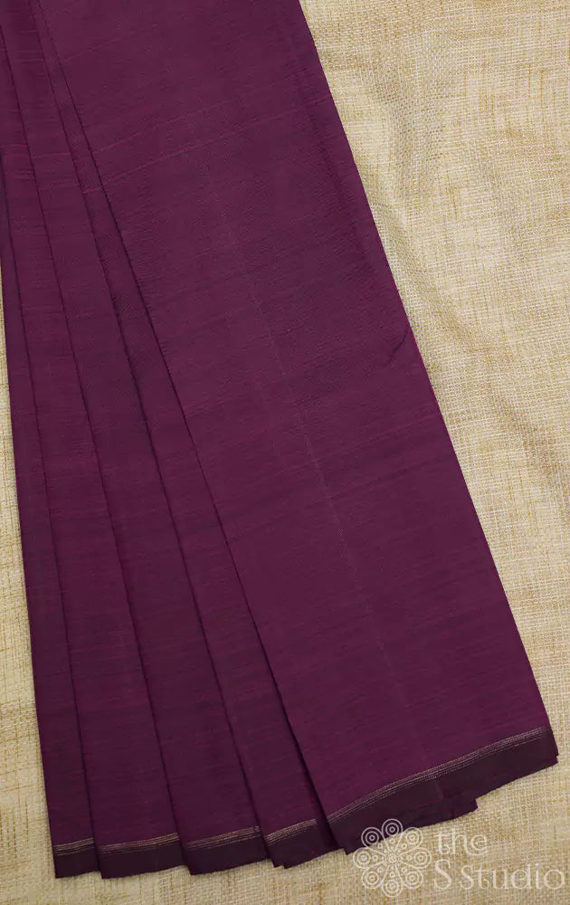 Purple kanchi silk plain blouse material