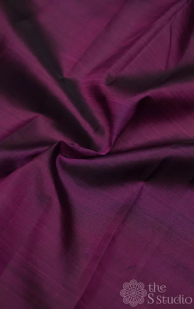 Purple kanchi silk plain blouse material