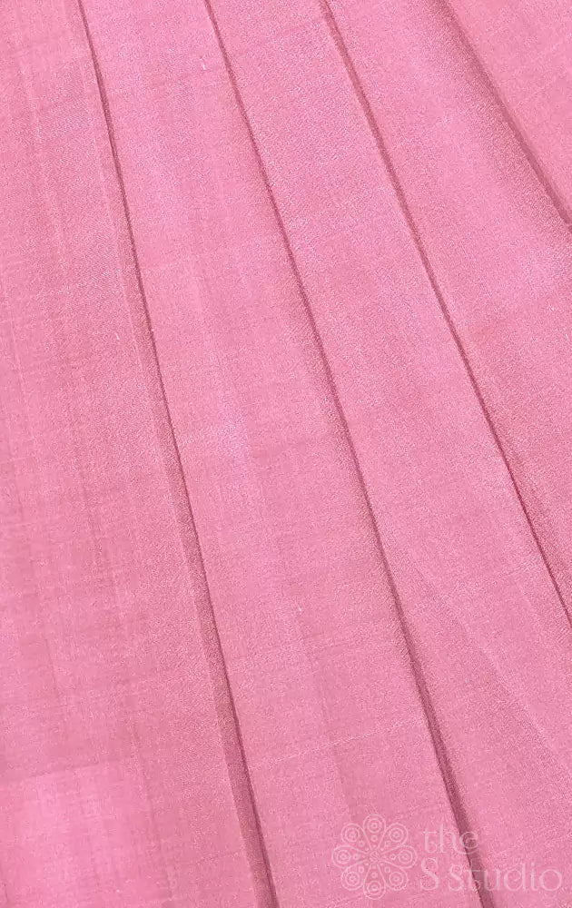 Onion pink zari kanchi silk blouse fabric