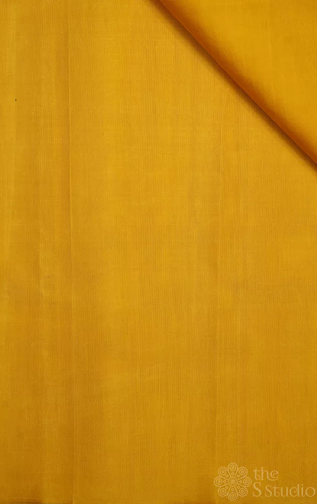 Yellow plain kanchi silk blouse fabric