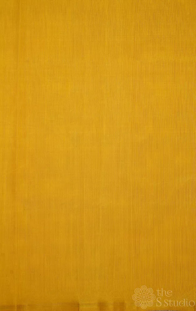 Yellow plain kanchi silk blouse fabric
