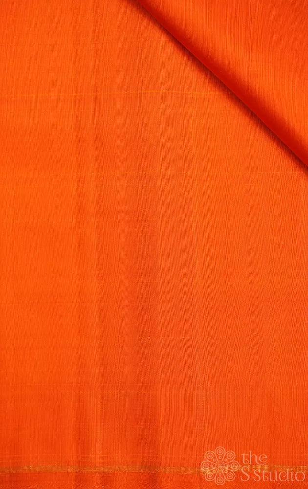 Orange kanchipuram silk blouse material