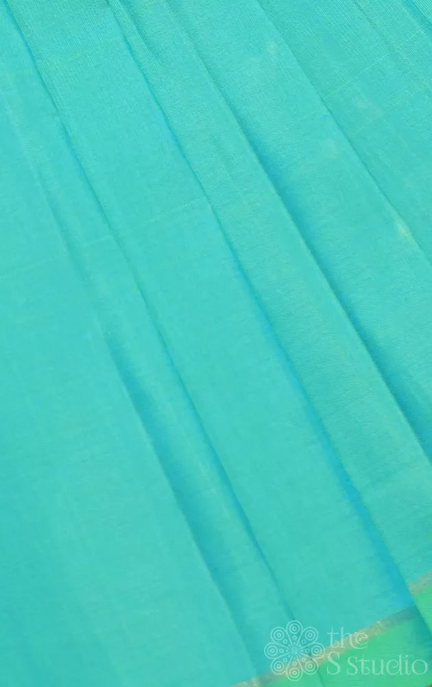 Rexona green kanchi silk blouse fabric