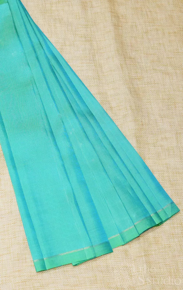 Rexona green kanchi silk blouse fabric