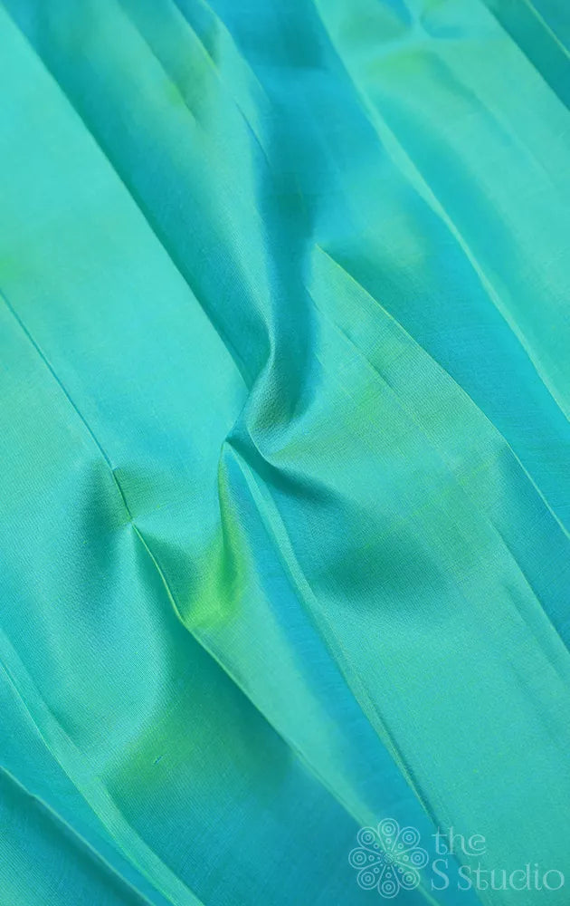 Rexona green kanchi silk blouse fabric