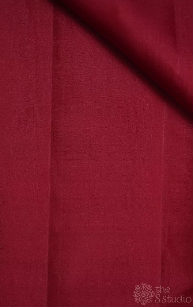 Maroon plain kanchi silk blouse fabric