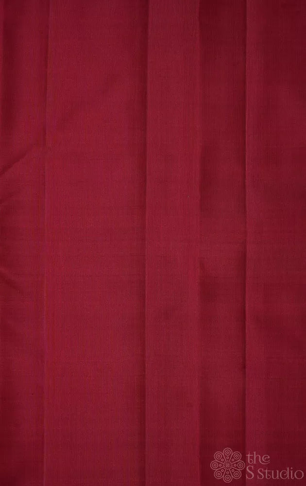 Maroon plain kanchi silk blouse fabric