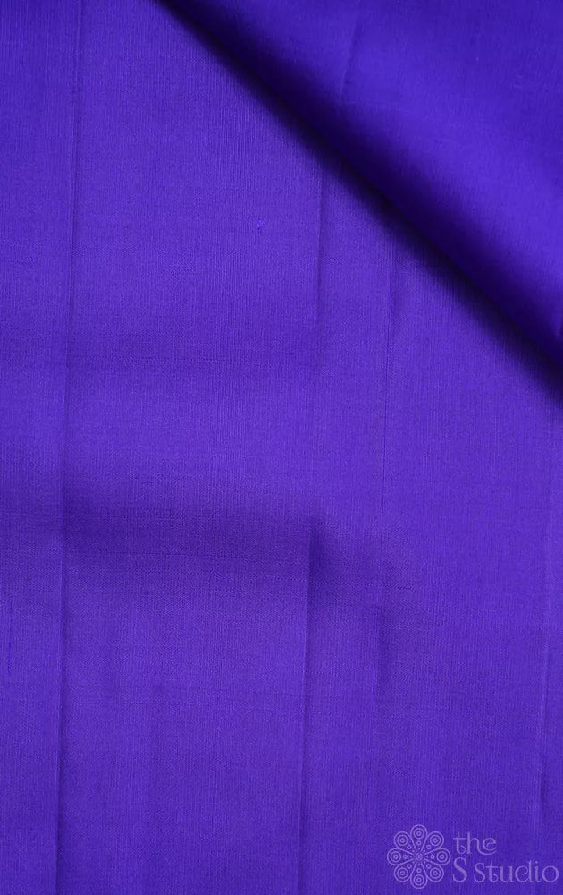 Royal blue plain kanchi silk blouse material