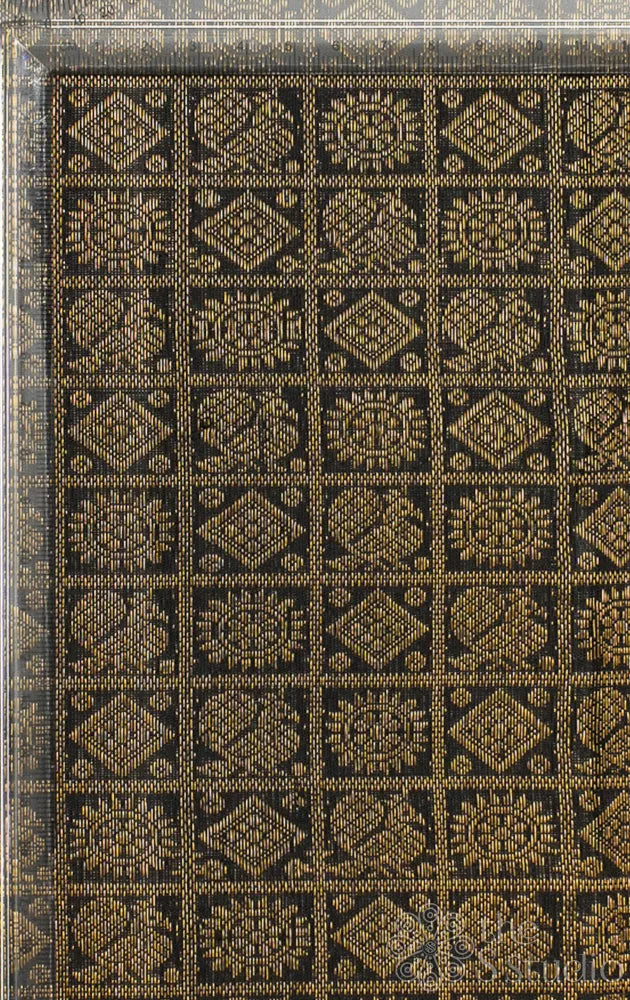 Black mayil chakram zari checked kanchi silk blouse material