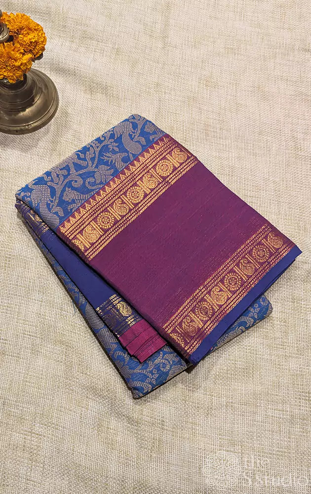 Vansingaram kanchi cotton saree with rettaipet border - Pack of 5