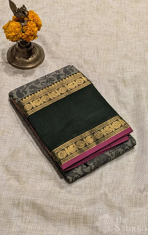 Vansingaram kanchi cotton saree with rettaipet border - Pack of 5