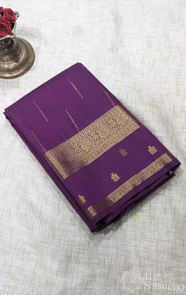 Semi silk saree with zari border and buttas - Pack of 5