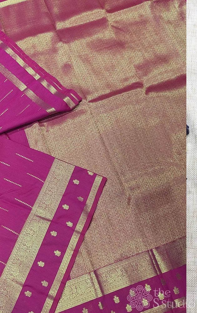 Semi silk saree with zari border - Pack of 3