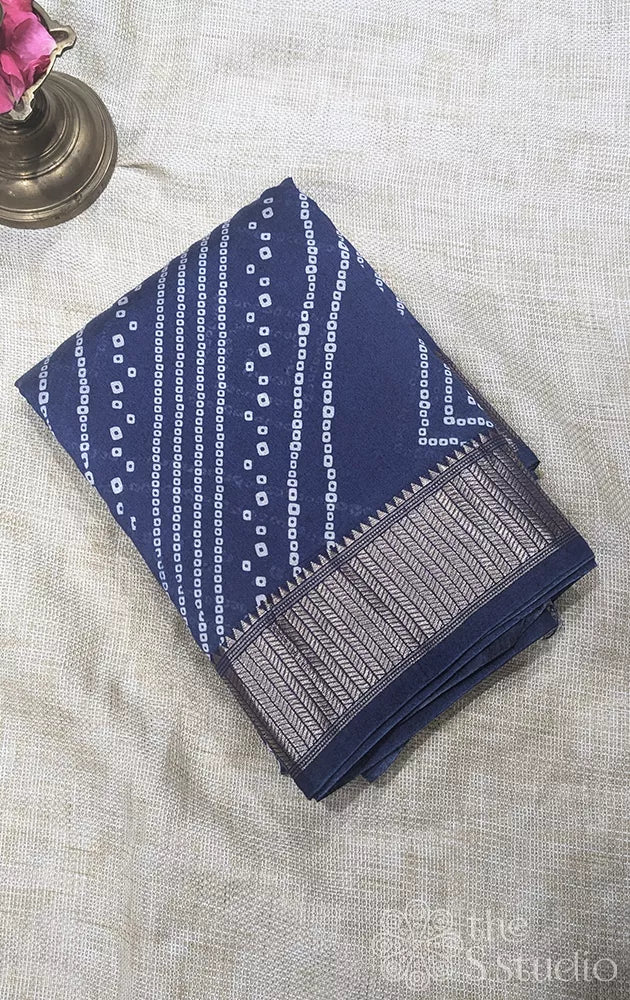 Semi silk saree with bandhini prints - Pack of 3