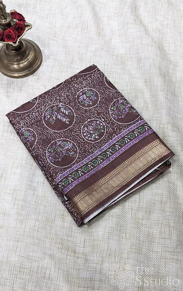 Semi silk saree with small round motis - Pack of 5