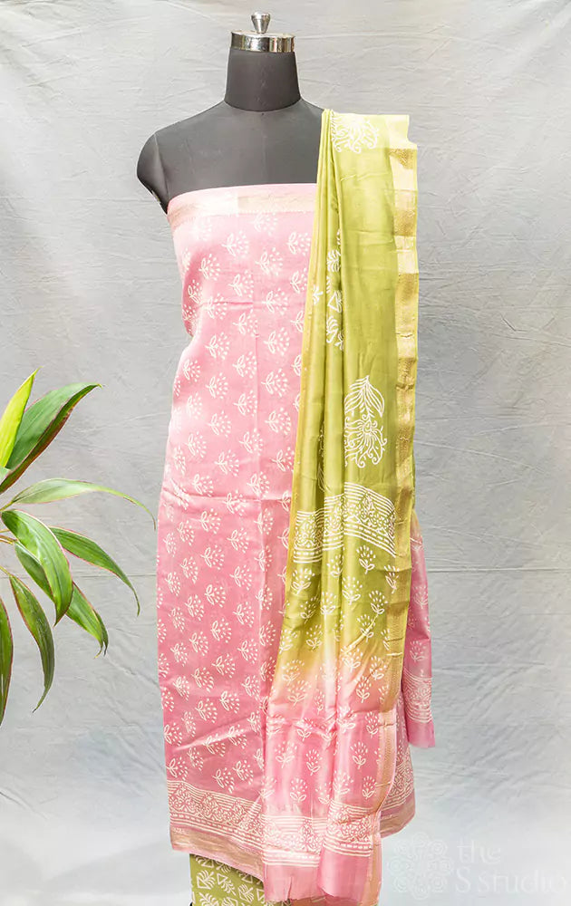 Pink printed maheshwari cotton salwar set 