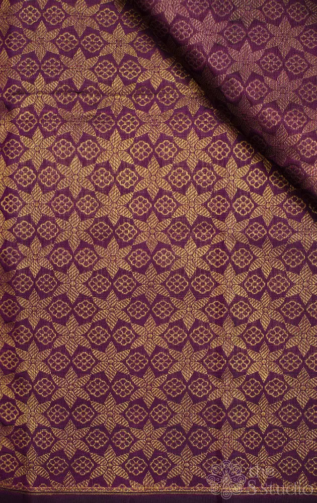 Purple kanchi silk brocade blouse material