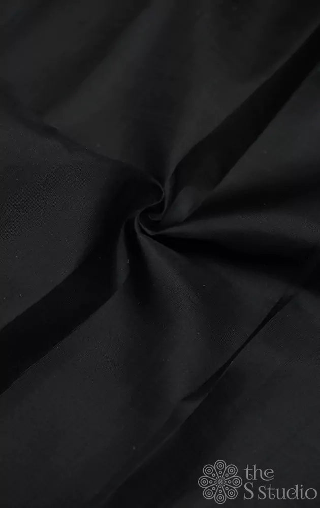 Black kanchi silk plain blouse material