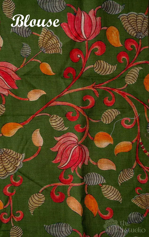 Maroon organza embroidered saree