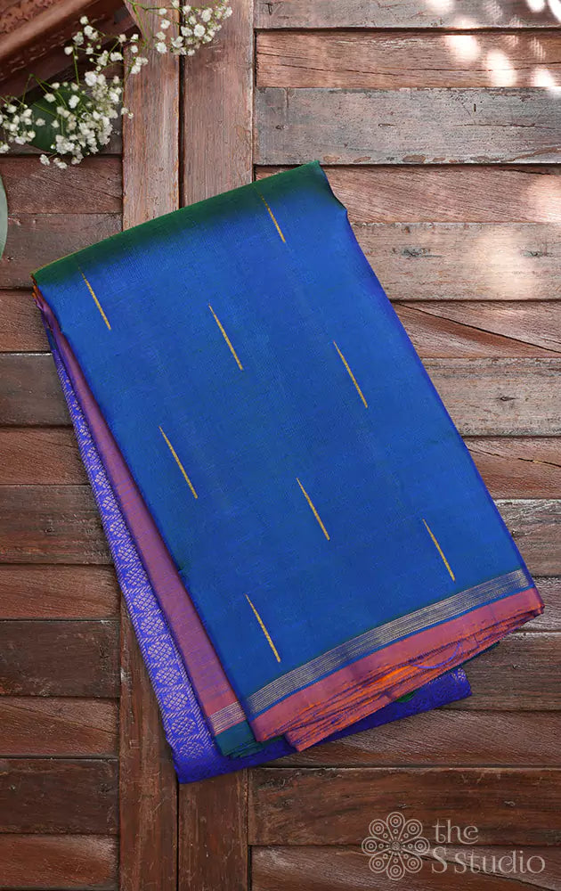 Blue mubbhagam kanjivaram silk saree